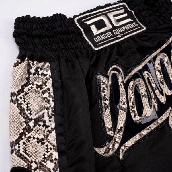 DANGER - Wild Line Muay Thai Shorts Black/Yellow - Image 2
