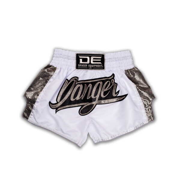 DANGER - Wild Line Muay Thai Shorts White/Gold