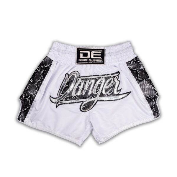 DANGER - Wild Line Muay Thai Shorts White/Silver