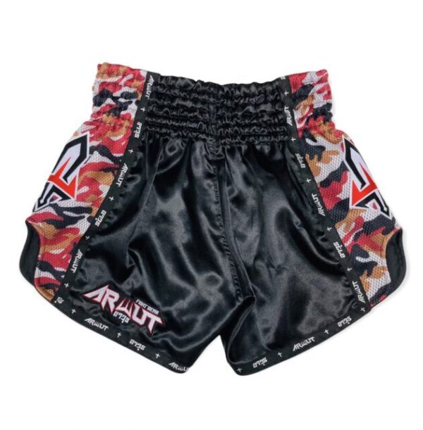 ARWUT - Camo Edition Muay Thai Shorts Black/Red - Image 3