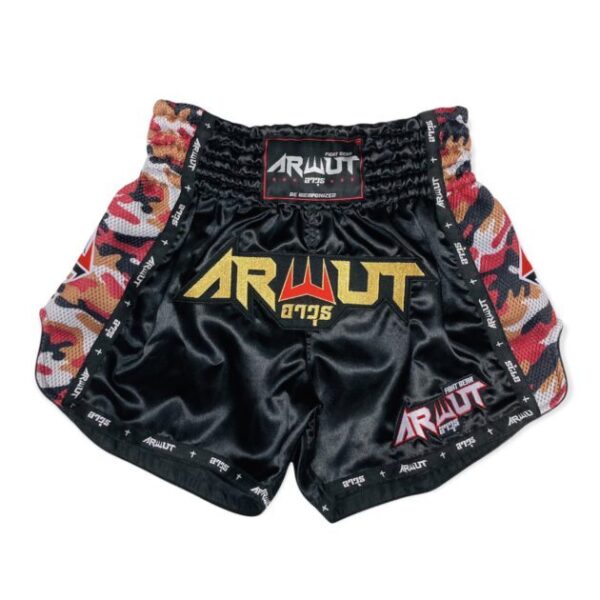 ARWUT - Camo Edition Muay Thai Shorts Black/Red