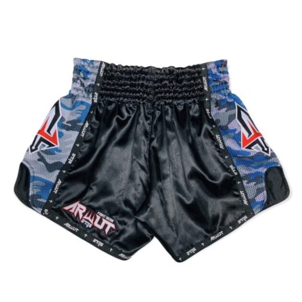 ARWUT - Camo Edition Muay Thai Shorts Black/Blue - Image 2