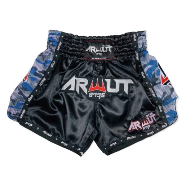 ARWUT - Camo Edition Muay Thai Shorts Black/Blue