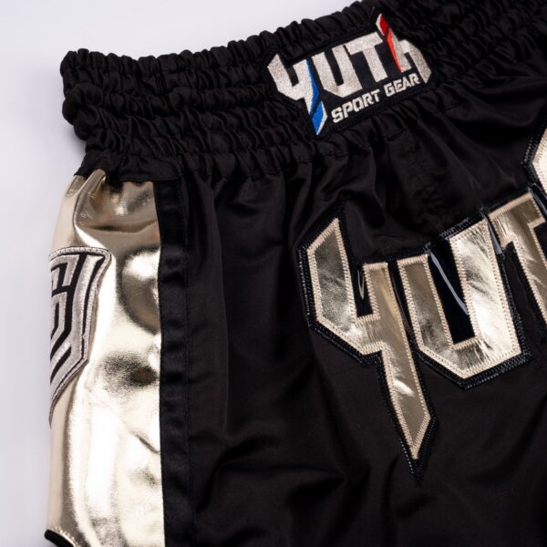 YUTH - Hologram Muay Thai Shorts Black/Gold - Image 2