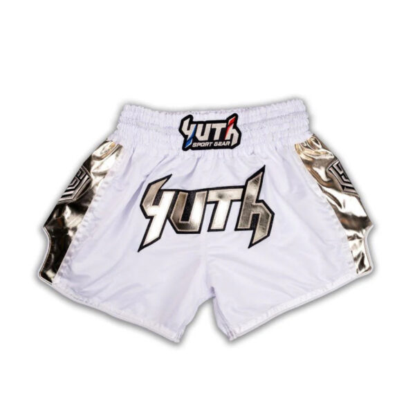 YUTH - Hologram Muay Thai Shorts White/Gold