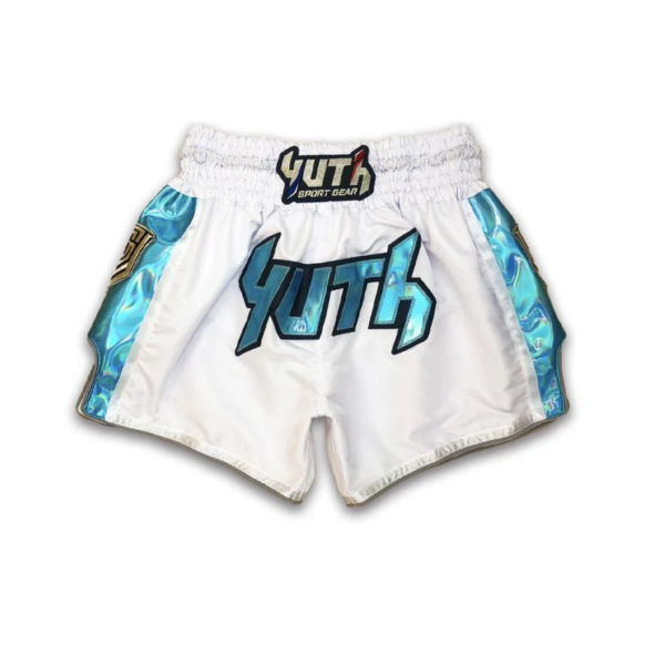 YUTH - Hologram Muay Thai Shorts White/Blue
